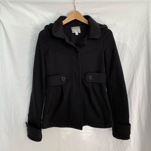 Others Follow Black Soft Casual Jacket with Hood